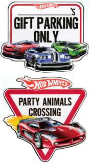 3pc HOT WHEELS Race Cars Garage/Party WALL SIGN ACCENTS  