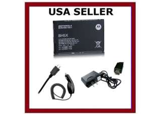 OEM BATTERY+CAR+HOME CHARGER MOTOROLA BH5X DROID X  