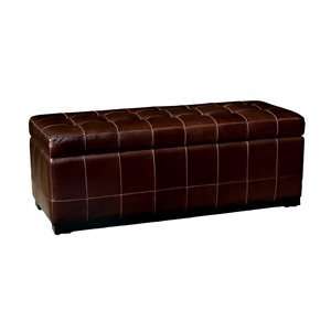  Wholesale Interiors Y 105 001 Brown Full Leather Ottoman 
