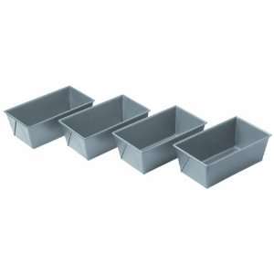    4 Small Metal Loaf Pans By Ecko 3.5 x 6 x 2 