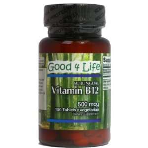  Vitamin B12 500 mcg Sublingual (100 Vegetarian Capsules 