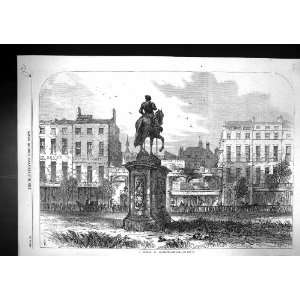  1868 Leicester Square Monument London Architecture Antique 