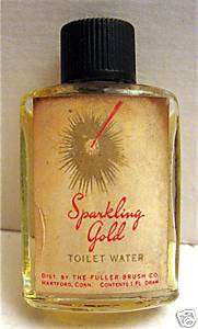 Fuller Brush Sparkling Gold Toilet Water Perfume Bottle  