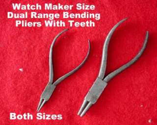 Vintage Watchmakers Round Nose Pliers With Teeth Tools 2 Pair  
