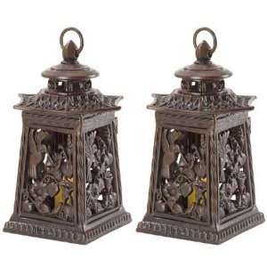   Wrought Iron Asian Botanical Metal Candle Stand Holder: Home