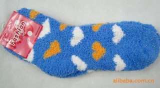 Pair women Warm Heart Fuzzy Socks Home Towel Soft  