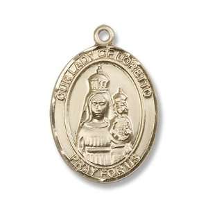    14kt Gold Our Lady of Loretto Medal St. Mary Mother of God Jewelry