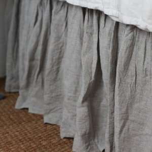 Pom Pom At Home O 5000 Organic Linen Bed Skirt Color Flax, Size 