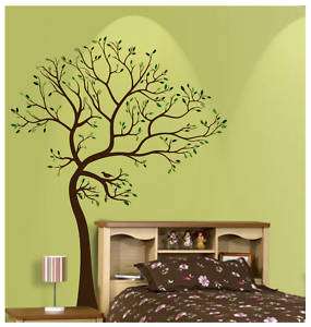 LARGE TREE BROWN GREEN WALL DECAL Art Sticker Mural  