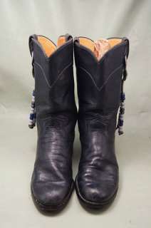 Justin Blue Leather 5 B Womens Western Boots  