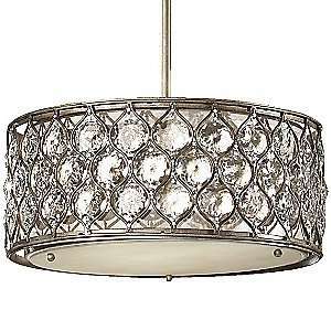 Lucia Drum Pendant by Murray Feiss  R237431 Finish Burnished Silver 