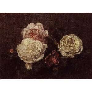 Oil Painting: Flowers: Roses: Henri Fantin Latour Hand Painted Art 