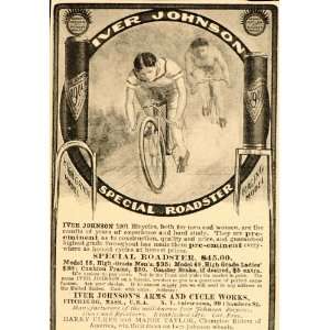  1901 Vintage Ad Iver Johnson Roadster Bicycle Bike Race 