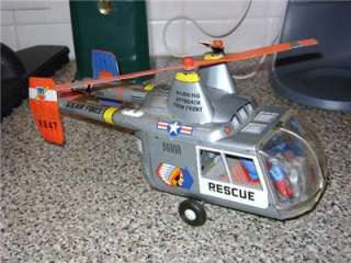   Japan Tin Litho U.S. Air Force Rescue Helicopter 1950s / 1960s XLNT
