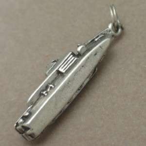 Aircraft Carrier Ship Charm Vintage Sterling Silver WW II  