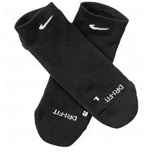  3 pair Nike Fit Dry No Show Half cushion socks Black Size 