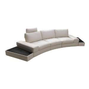  Vig Furniture K 1295B White Full Leather Sectional Sofa 