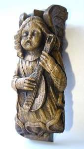 Scottish Edwardian Angel Lute carving Musical Scotland  