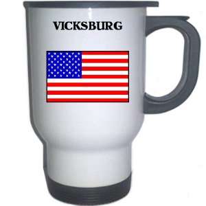  US Flag   Vicksburg, Mississippi (MS) White Stainless 
