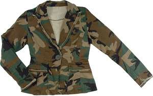 Womens Vintage Woodland Camouflage Blazer Fashion Sports Jacket Coat 