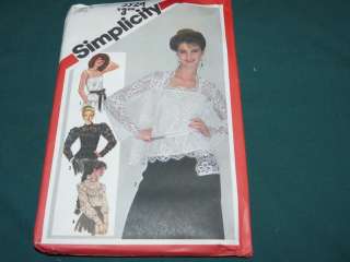 80s Sewing Pattern ALL LACE BLOUSE Jacket CAMISOLE 12  