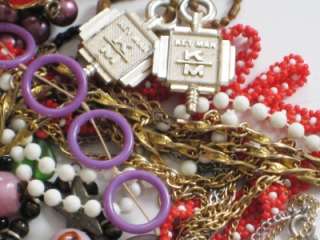 Vintage Jewelry Lot Crafts Parts Junk Repair Chains Bracelets Necklace 