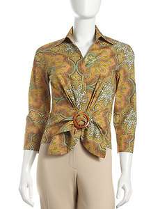 Lafayette 148 New York Tie Front Blouse  
