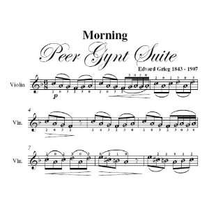   Morning Peer Gynt Suite Grieg Easy Violin Sheet Music Edvard Grieg