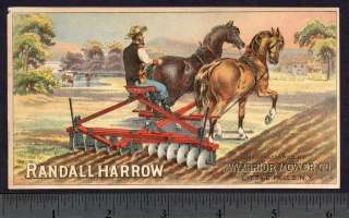   Warrior Mower Co Little Falls NY Victorian farm Trade Card  