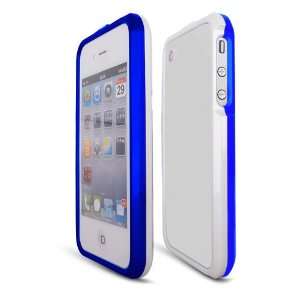  Apple iPhone 4 Bumper Case Phone Cover   Blue / White 