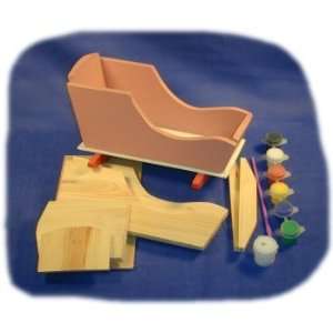   Rocking Cradle Wood Craft Kit with Paint, Glue and Brush Toys & Games