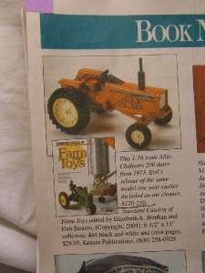 Ertl 116 Scale ALLIS CHALMERS D21 Orange Tractor featured in Antique 