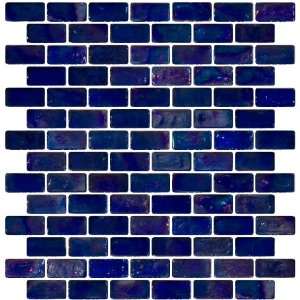 Susan Jablon   3/4 x 1 1/2 Inch Blue Iridescent Glass Subway Tile