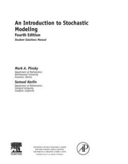 An Introduction to Stochastic Modeling, Student Solutions Manual (e 