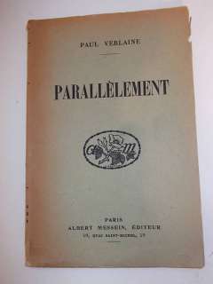Paul Verlaine Parallelement 1943 poems French paperback  
