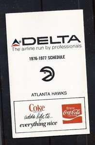 1976 77 ATLANTA FLAMES Hockey HAWKS Basketball SCHEDULE  