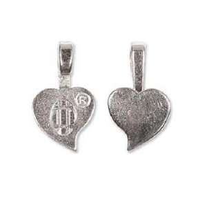   : 20mm Silver Plated Medium Heart Glue On Bail: Arts, Crafts & Sewing