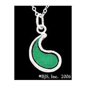  Sterling Silver Flame of Tar Valon TM Necklace Green Ajah 