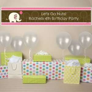    Girl Elephant   Personalized Birthday Party Banner: Toys & Games