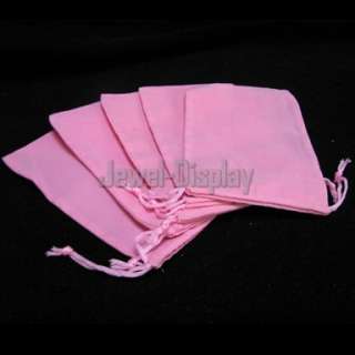50 Pink Velvet Square Jewellery Pouches Bags 10x15cm  
