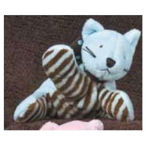  Sweet Chocolate Blue and Brown Plush Kitty Rattle Toys 