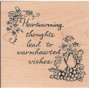 Heartwarming Thoughts Lead to Warmhearted Wishes Wood Mounted Rubber 