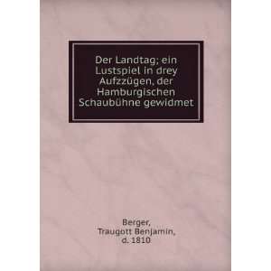   gewidmet Traugott Benjamin, d. 1810 Berger  Books