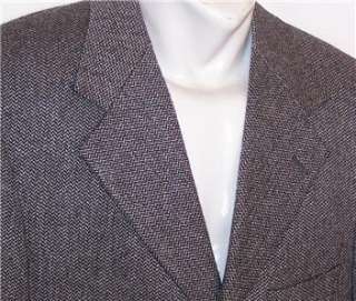 38R Savile Row 100% BLACK GRAY LAMBSWOOL TWEED sport coat suit blazer 