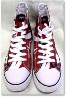 EVH Eddie Van Halen RD/BLK/WT High Top Tennis Shoes  