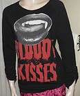   Zara Trafaluc Black BLOODY KISSES Vampire Goth Gothic Rock Shirt L