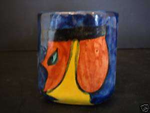 AMORA MEXICO GLAZED POTTERY PICASSO FACE COFFEE CUP NR  