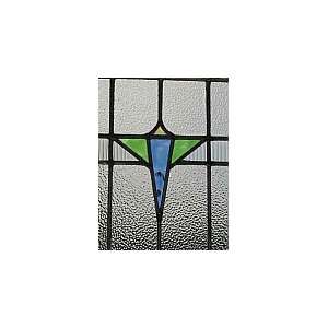  Art Deco Tricolor Geometric Antique Stained Glass: Home 
