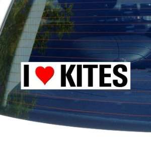  I Love Heart KITES   Window Bumper Sticker: Automotive