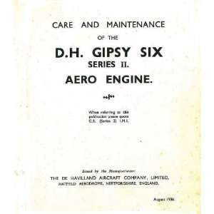   II Aircraft Engine Maintenance Manual De Havilland Gipsy Six Books